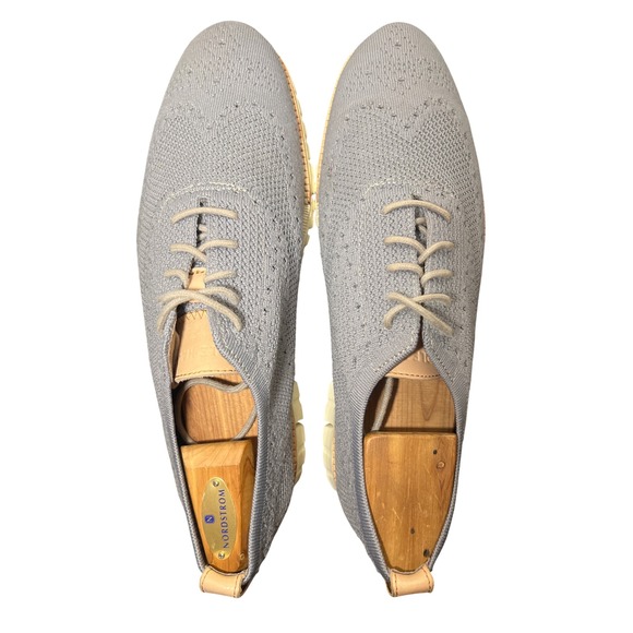 Cole Haan Zerogrand Stitchlite Wingtip Oxford Grey Knit Mens Shoes Size 11 1/2 - Picture 5 of 10